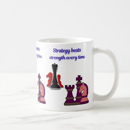 Strategy Over Strength Chess Mug Koffiemok (Rechts)