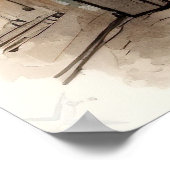 Straten van het Poster van de Waterverf van Parijs (Hoek)