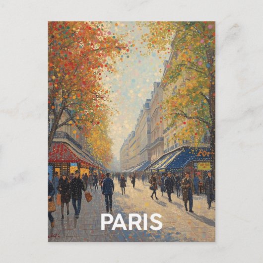 Straten van Parijs Briefkaart (Voorkant)