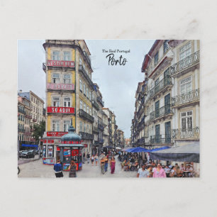 Straten van Porto Portugal Briefkaart