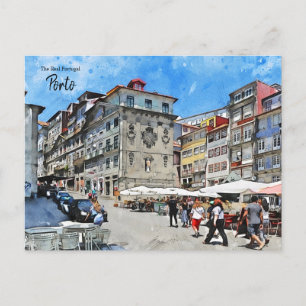Straten van Porto Portugal Briefkaart