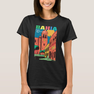 Straten van Salvador Bahia Brazilië Vintage Kunst T-shirt