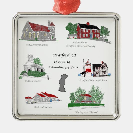 Stratford 375 in kleur metalen ornament (Voorkant)