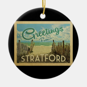 Stratford Beach Vintage Travel Keramisch Ornament