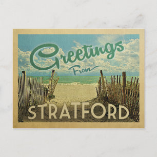Stratford Connecticut Beach Vintage Travel Briefkaart