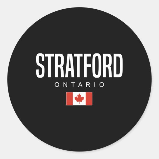 Stratford Ontario Canada Ronde Sticker (Voorkant)