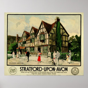 STRATFORD OP AVON MAS Rail Welcombe Guest House Poster