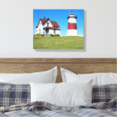 Stratford Point Lighthouse, Connecticut Canvas Afdruk (Insitu (Slaapkamer))