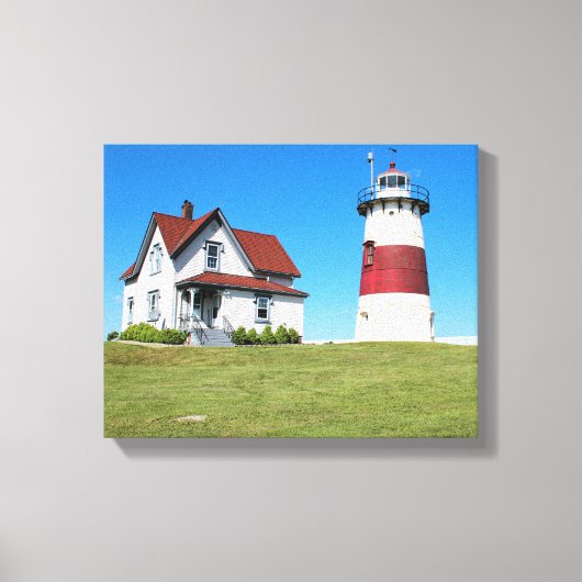 Stratford Point Lighthouse, Connecticut Canvas Afdruk (Voorkant)