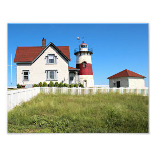 Stratford Point Lighthouse, Connecticut Foto Afdruk