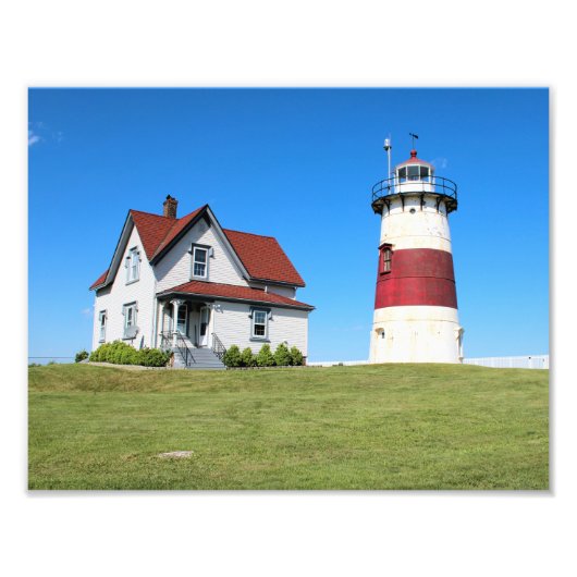 Stratford Point Lighthouse, Connecticut Foto Afdruk (Voorkant)