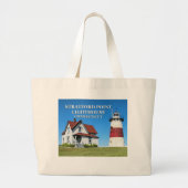 Stratford Point Lighthouse, Connecticut Grote Tote Bag (Voorkant)