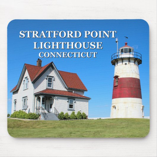 Stratford Point Lighthouse, Connecticut Mousepad Muismat (Voorkant)
