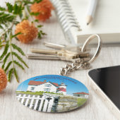 Stratford Point Lighthouse, Connecticut Sleutelhan Sleutelhanger (Zijkant)