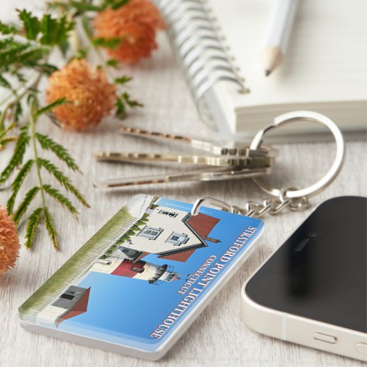 Stratford Point Lighthouse, Connecticut Sleutelhanger (Voorkant Rechts)