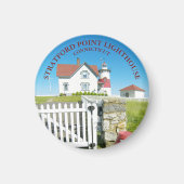 Stratford Point Lighthouse, CT Round Magnet (Voorkant)