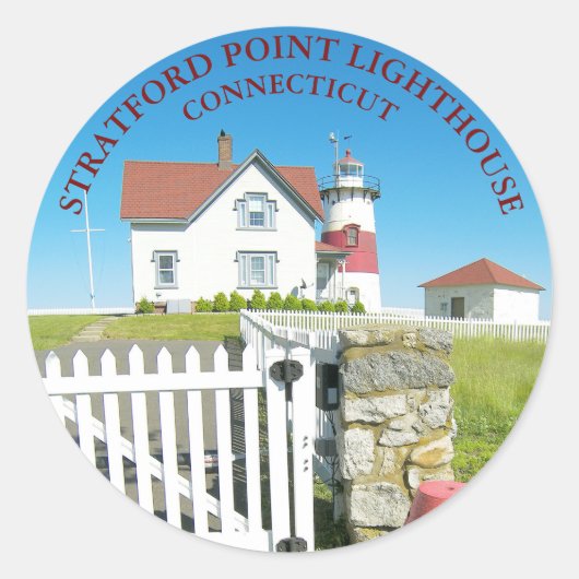 Stratford Point Lighthouse, CT Round Stickers (Voorkant)
