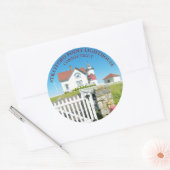 Stratford Point Lighthouse, CT Round Stickers (Envelop)