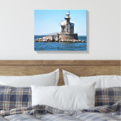 Stratford Shoal Lighthouse, Connecticut Canvas Afdruk (Insitu (Slaapkamer))