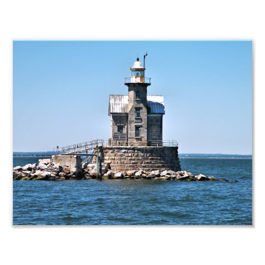 Stratford Shoal Lighthouse, Connecticut Foto Afdruk (Voorkant)