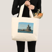 Stratford Shoal Lighthouse, Connecticut Grote Tote Bag (Voorkant (product))