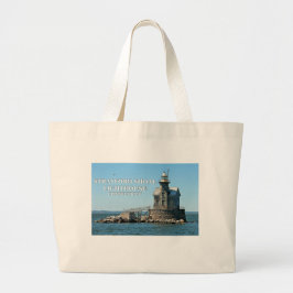 Stratford Shoal Lighthouse, Connecticut Grote Tote Bag