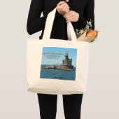 Stratford Shoal Lighthouse, Connecticut Grote Tote Bag (Voorkant (product))