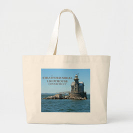 Stratford Shoal Lighthouse, Connecticut Grote Tote Bag