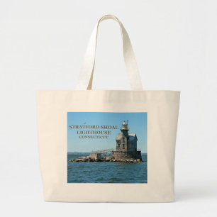 Stratford Shoal Lighthouse, Connecticut Grote Tote Bag