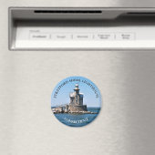 Stratford Shoal Lighthouse CT Round Magnet (Insitu (Vaatwasser))