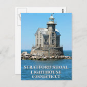 Stratford Shoal Vuurtoren, Connecticut Briefkaart (Voorkant / Achterkant)