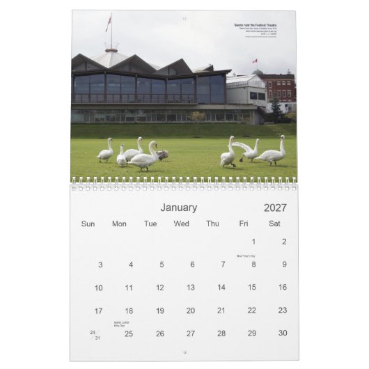 Stratford Swans Calendar Kalender (Jan 2027)