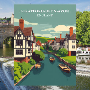 Stratford-upon-Avon, Engeland Vintage Briefkaart