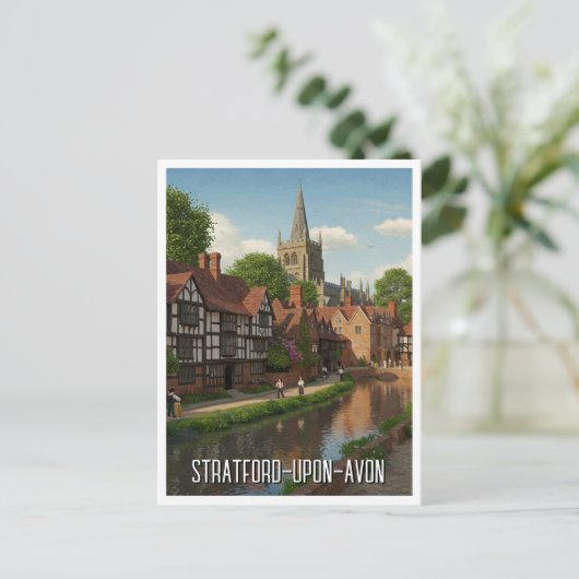 Stratford-Upon-Avon Reizen naar Engeland Briefkaart (Staand voorkant)