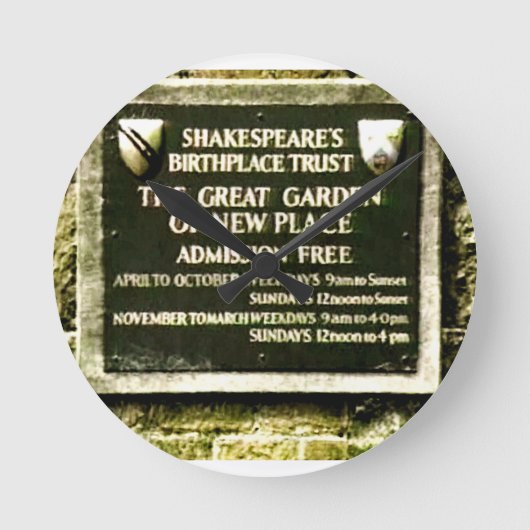 Stratford-upon-Avon Shakespeare's geboorte Gibney Ronde Klok (Voorkant)