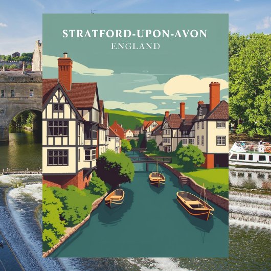 Stratford-upon-Avon, Vintage van Engeland Briefkaart