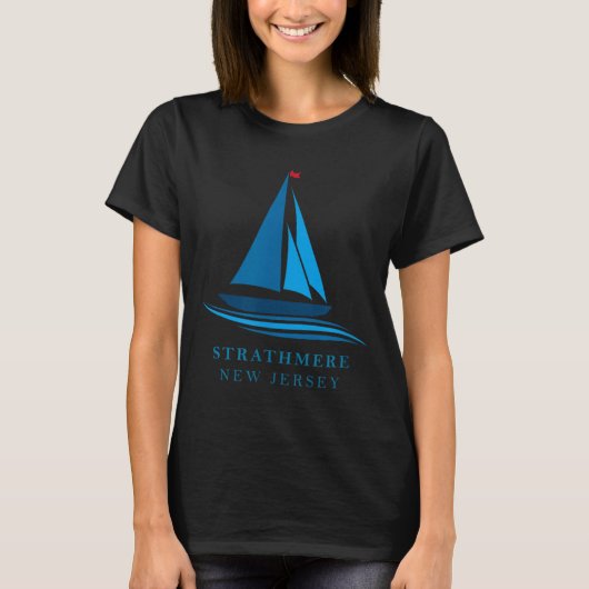 Strathmere - New Jersey - Zeilboot Souvenir T-shirt (Voorkant)