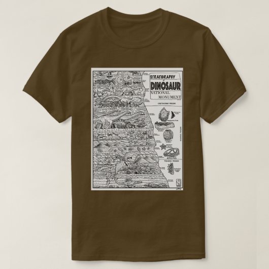 Stratigrafie van het nationaal monument Dinosaur T-shirt (Design voorkant)