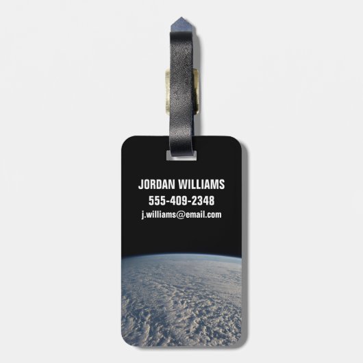 Stratocumulus wolken boven de Stille Oceaan. Bagagelabel (Achterkant verticaal)