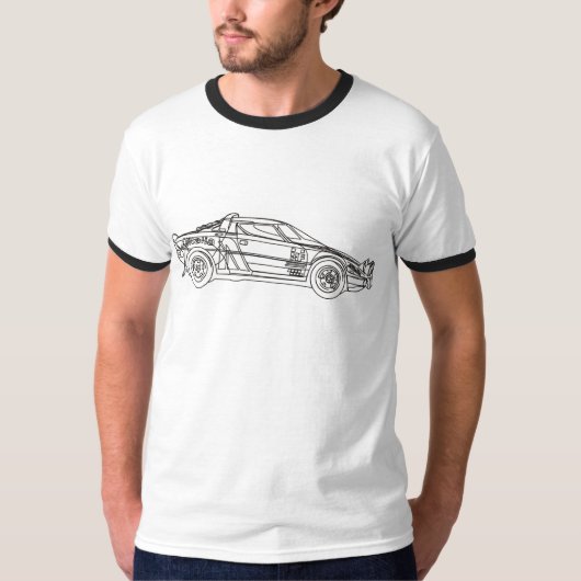 Stratos Lancia Rally Car Outline T-shirt Hikingduc (Voorkant)
