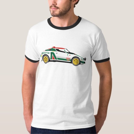 Stratos Rally Auto Kleur T-shirt Wandeleend (Voorkant)