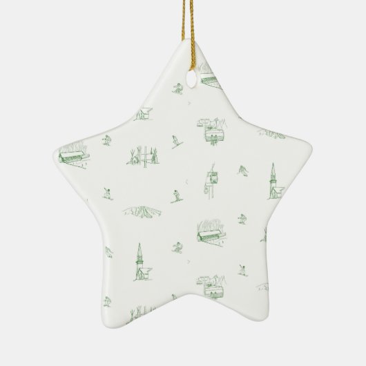 Stratton Mountain Toile - groen ornament (Rechts)