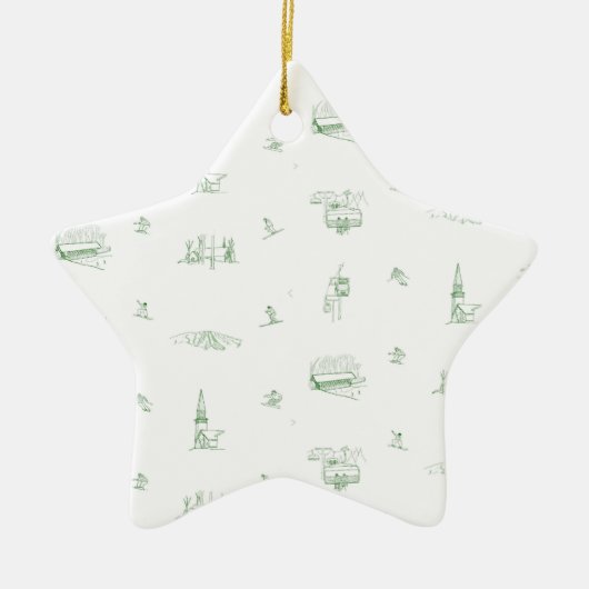 Stratton Mountain Toile - groen ornament (Voorkant)