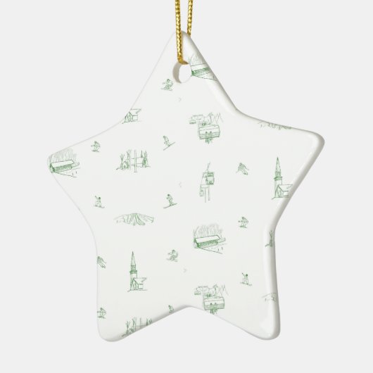 Stratton Mountain Toile - groen ornament (Links)