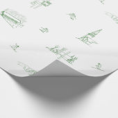 Stratton Toile cadeauverpakking - groen Cadeaupapier (Hoek)
