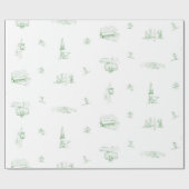 Stratton Toile cadeauverpakking - groen Cadeaupapier (Vlak)