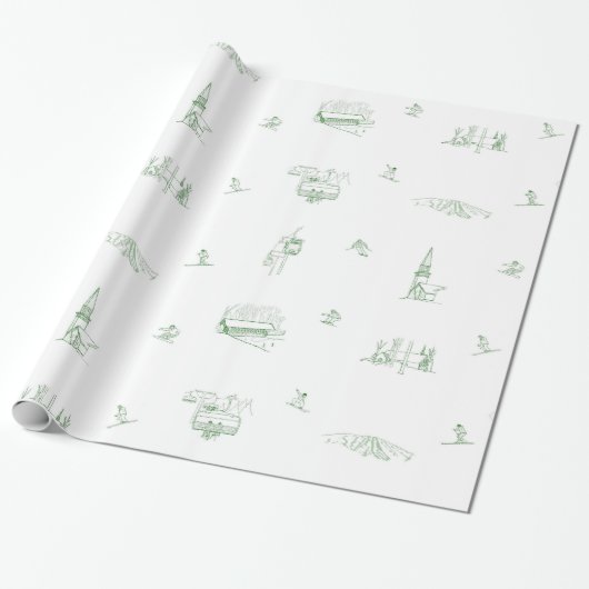 Stratton Toile cadeauverpakking - groen Cadeaupapier (Uitgerold)