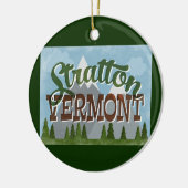 Stratton Vermont Fun Retro Snowy Mountains Keramisch Ornament (Links)