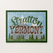Stratton Vermont Fun Retro Snowy Mountains Legpuzzel (Horizontaal)