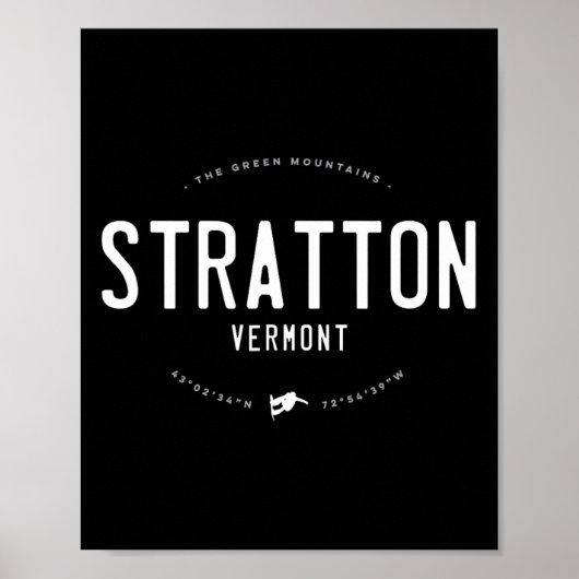 Stratton Vermont Graphic Distressed Snowbo Poster (Voorkant)